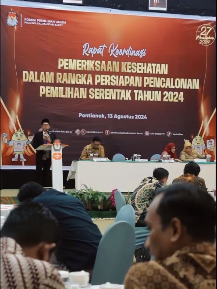 Rakor Pemeriksaan Kesehatan Dalam Rangka Persiapan Pencalonan Pemilihan Kepala Daerah Serentak Tahun 2024