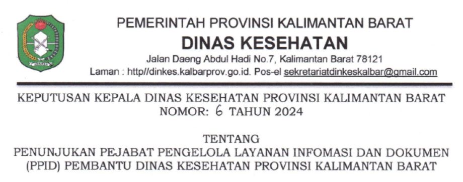 SK Penunjukan Pejabat Pengelola Layanan Informasi dan Dokumen (PPID)