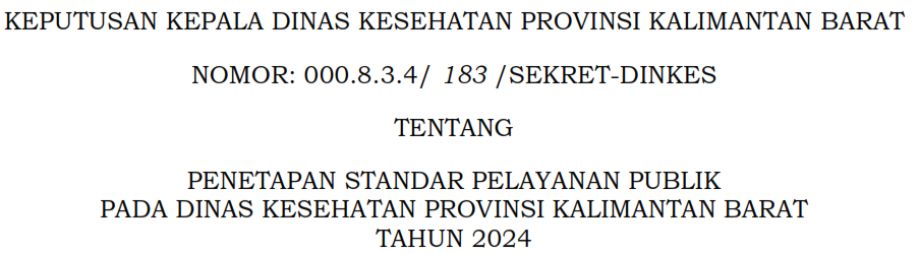 SK Penetapan Standar Pelayanan Publik